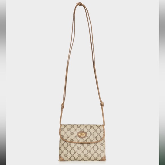 GUCCI Vintage Beige and Brown Crossbody Bag - Picture 1 of 1